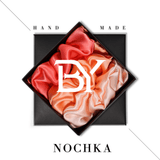 Peach Shades of 3 Regular Mulberry Silk Scrunchies | 100% Silk - NOCHKA