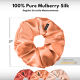 Peach Shades of 3 Regular Mulberry Silk Scrunchies | 100% Silk - NOCHKA