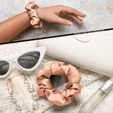 Peach Skinny Scrunchie – 100% Pure Mulberry Silk, Perfect for All Hair Types - NOCHKA