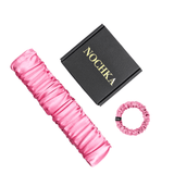 Pink Mulberry Silk Headband with Ultra Thin Scrunchie - NOCHKA
