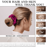 Pink Shades of 3 Regular Mulberry Silk Scrunchies | 100% Silk - NOCHKA