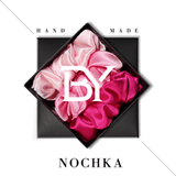 Pink Shades of 3 Regular Mulberry Silk Scrunchies | 100% Silk - NOCHKA