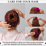 Pink Shades of 3 Regular Mulberry Silk Scrunchies | 100% Silk - NOCHKA