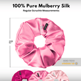 Pink Shades of 3 Regular Mulberry Silk Scrunchies | 100% Silk - NOCHKA