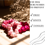 Pink Shades of 3 Skinny Mulberry Silk Scrunchies | 100% Silk - NOCHKA