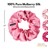Pink Shades of 3 Skinny Mulberry Silk Scrunchies | 100% Silk - NOCHKA