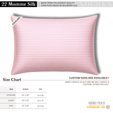 Pink Striped 100% Pure Mulberry Silk Pillowcase - Envelope - NOCHKA