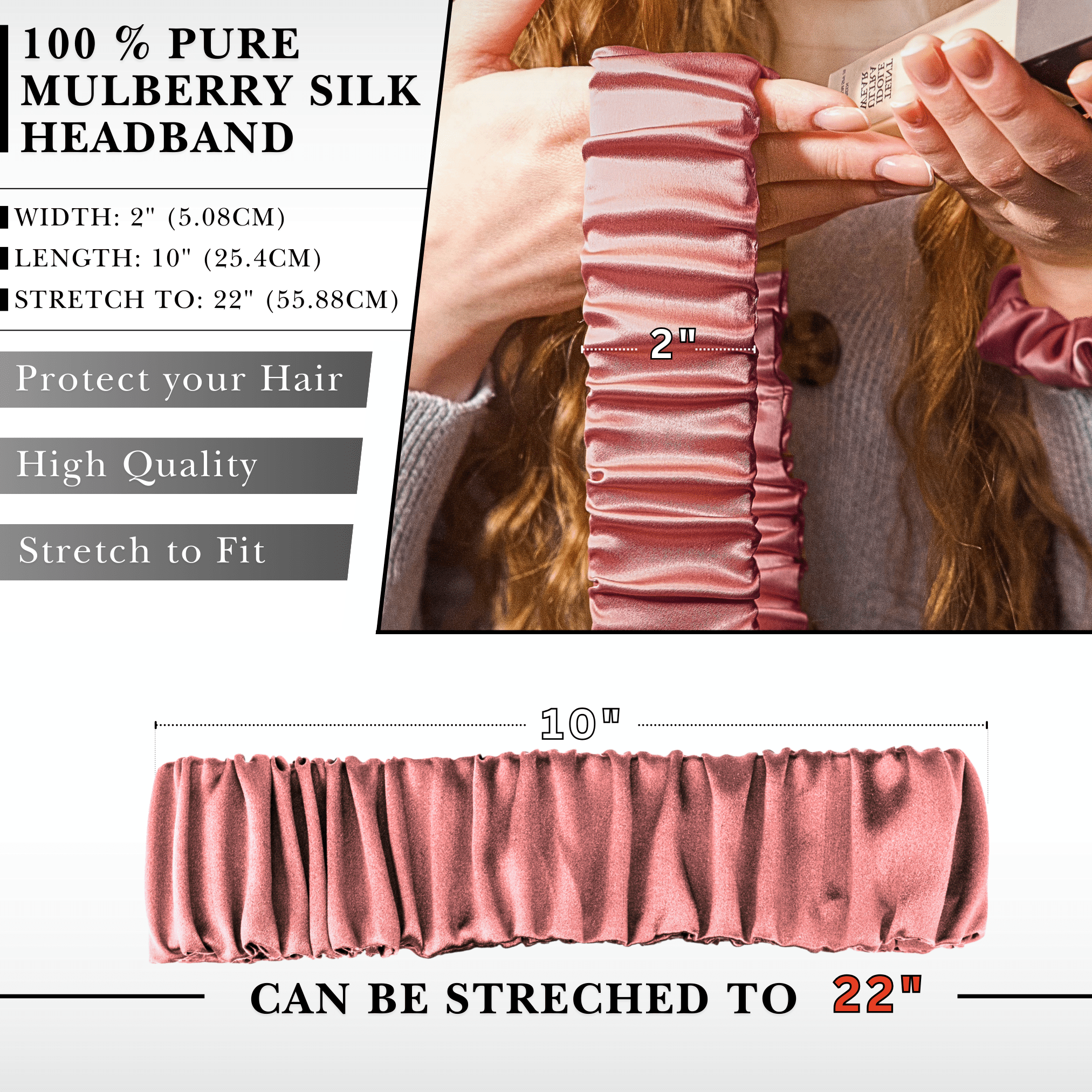 Punch Mulberry Silk Headband with Ultra Thin Scrunchie - NOCHKA