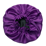 Purple & Black Pure Mulberry Silk Bonnet – Reversible & Durable - NOCHKA