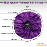 Purple & Black Pure Mulberry Silk Bonnet – Reversible & Durable - NOCHKA