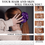 Purple Jumbo Scrunchie – 100% Pure Mulberry Silk, Perfect for All Hair Types - NOCHKA