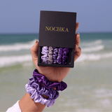 Purple Shades Ultra - Skinny Silk Scrunchies (Set of 5) - NOCHKA
