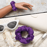 Purple Skinny Scrunchie – 100% Pure Mulberry Silk, Perfect for All Hair Types - NOCHKA