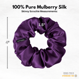 Purple Skinny Scrunchie – 100% Pure Mulberry Silk, Perfect for All Hair Types - NOCHKA