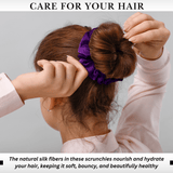 Purple Skinny Scrunchie – 100% Pure Mulberry Silk, Perfect for All Hair Types - NOCHKA