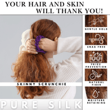 Purple Skinny Scrunchie – 100% Pure Mulberry Silk, Perfect for All Hair Types - NOCHKA