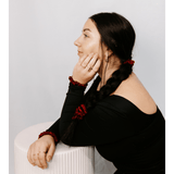 Red Shades Ultra - Skinny Silk Scrunchies (Set of 5) - NOCHKA
