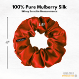 Red Skinny Scrunchie – 100% Pure Mulberry Silk, Perfect for All Hair Types - NOCHKA