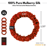 Red Ultra - Skinny Silk Scrunchies (Set of 5) - NOCHKA