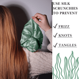 Seagrass Jumbo Scrunchie – 100% Pure Mulberry Silk, Perfect for All Hair Types - NOCHKA