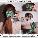 Seagrass Jumbo Scrunchie – 100% Pure Mulberry Silk, Perfect for All Hair Types - NOCHKA