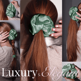 Seagrass Jumbo Scrunchie – 100% Pure Mulberry Silk, Perfect for All Hair Types - NOCHKA