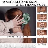 Seagrass Jumbo Scrunchie – 100% Pure Mulberry Silk, Perfect for All Hair Types - NOCHKA