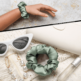Seagrass Skinny Scrunchie – 100% Pure Mulberry Silk, Perfect for All Hair Types - NOCHKA