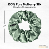 Seagrass Skinny Scrunchie – 100% Pure Mulberry Silk, Perfect for All Hair Types - NOCHKA