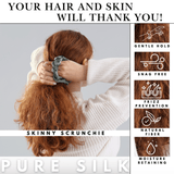 Seagrass Skinny Scrunchie – 100% Pure Mulberry Silk, Perfect for All Hair Types - NOCHKA