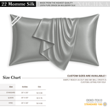 Silver 100% Pure Mulberry Silk Pillowcase - Envelope - NOCHKA