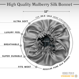 Silver & Black Pure Mulberry Silk Bonnet – Reversible & Durable - NOCHKA