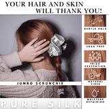 Silver Jumbo Scrunchie – 100% Pure Mulberry Silk, Perfect for All Hair Types - NOCHKA