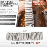 Silver Mulberry Silk Headband with Ultra Thin Scrunchie - NOCHKA