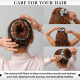 Silver Regular Scrunchie – 100% Pure Mulberry Silk, Perfect for All Hair Types - NOCHKA
