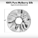 Silver Regular Scrunchie – 100% Pure Mulberry Silk, Perfect for All Hair Types - NOCHKA