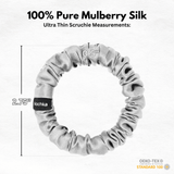 Silver Ultra Skinny Scrunchie – 100% Pure Mulberry Silk, Perfect for All Hair Types - NOCHKA
