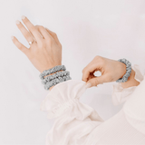Silver Ultra Skinny Scrunchie – 100% Pure Mulberry Silk, Perfect for All Hair Types - NOCHKA