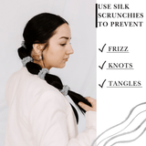 Silver Ultra - Skinny Silk Scrunchies (Set of 5) - NOCHKA