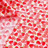 Strawberry Print 100% Pure Mulberry Silk Fabric 19mm 54" Width Pre - Cut Silk Fabric - NOCHKA