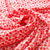 Strawberry Print 100% Pure Mulberry Silk Fabric 19mm 54" Width Pre - Cut Silk Fabric - NOCHKA