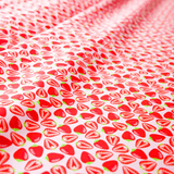 Strawberry Print 100% Pure Mulberry Silk Fabric 19mm 54" Width Pre - Cut Silk Fabric - NOCHKA