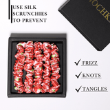 Strawberry Print Ultra - Skinny Silk Scrunchies (Set of 5) - NOCHKA