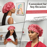 Strawberry Pure Mulberry Silk Medical Bonnet – Reversible & Durable - NOCHKA