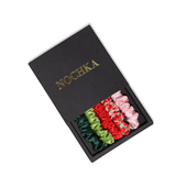 Strawberry Shade Ultra - Skinny Silk Scrunchies (Set of 5) - NOCHKA