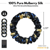 Sun and Moon Ultra - Skinny Silk Scrunchies (Set of 5) - NOCHKA