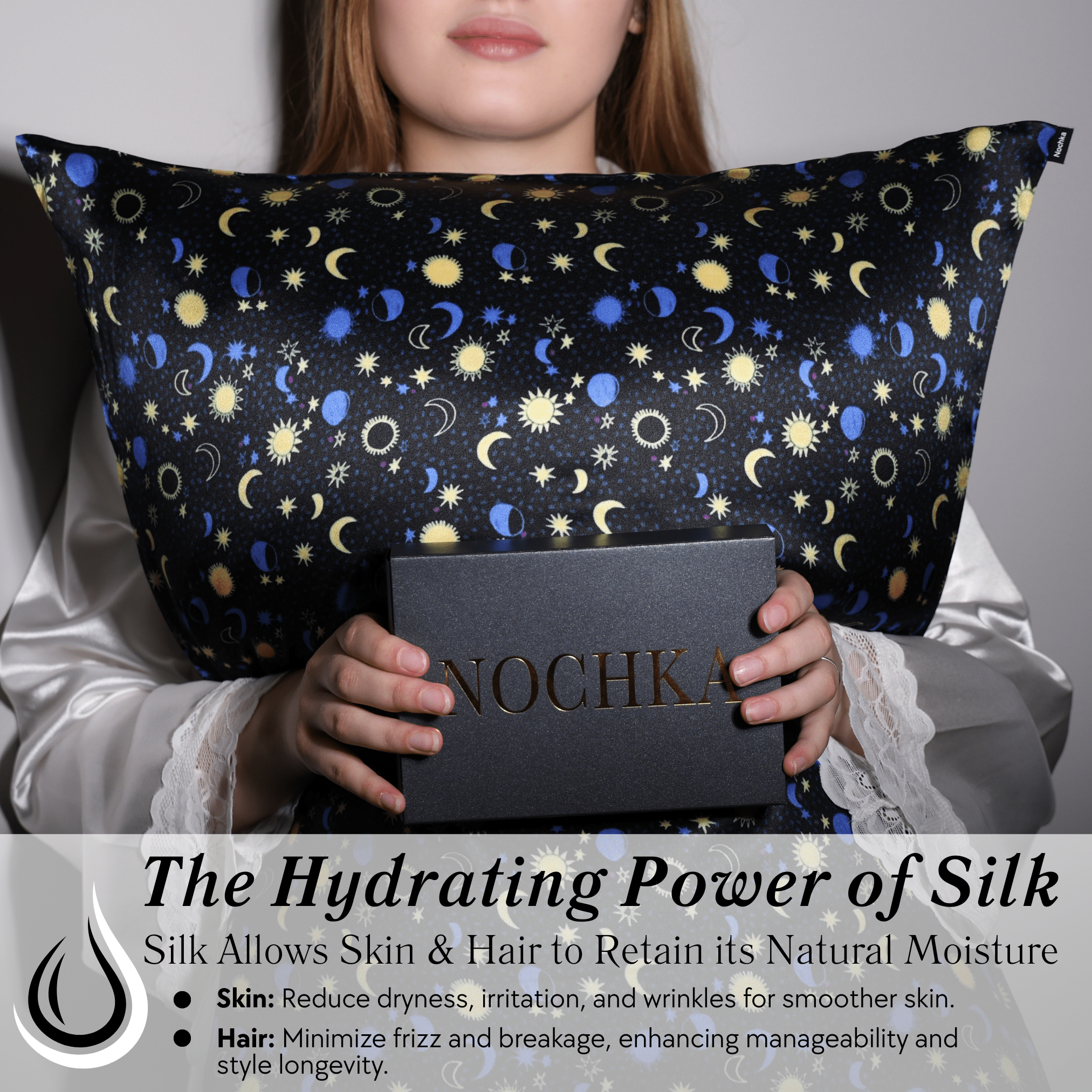 Sun & Moon 100% Pure Mulberry Silk Kids Pillowcase - Envelope - NOCHKA