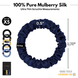 Sun & Moon Ultra - Skinny Silk Scrunchies (Set of 5) - NOCHKA