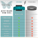 Teal Mulberry Silk Headband with Ultra Thin Scrunchie - NOCHKA