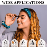 Teal Mulberry Silk Headband with Ultra Thin Scrunchie - NOCHKA